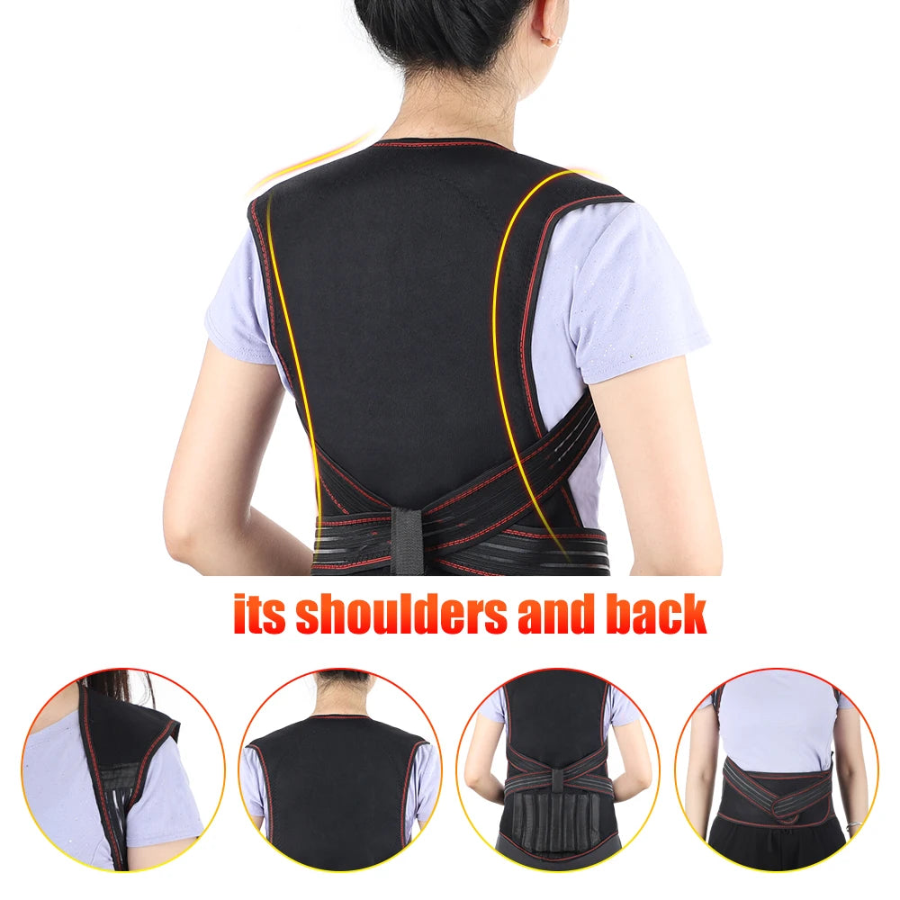 118 Tourmaline Magnetic Therapy Self Heating Shoulder Wrap Back Posture Corrector Belt Neck Massager Brace Acupoint Stimulator