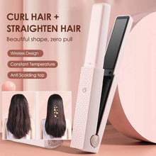 Load image into Gallery viewer, Hair Straightener Adjustment Cordless Usb Hair Straightener Mini Ceramics Hair Curler 3 Constant Temperature Portable Flat Iron