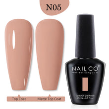Load image into Gallery viewer, NAILCO 15ml Transparent Nude Color Series Jelly Gel Nail Polish Pink Red Nails Art Manicure Gel Varnishes Gellack Design Lacquer