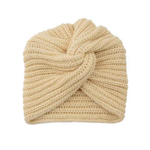 Load image into Gallery viewer, Women's Knitted Turban Hat Bohemia Cashmere Cross Wrap Head Lndian Wool Bonnet Turbante Cap