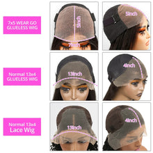 Load image into Gallery viewer, 7x5 Glueless Wig Human Hair 99J Burgundy 13x4 Bob Straight Pre Plucked Human Hair Wigs Transparent Pre Cut Bob Wig Human Hair