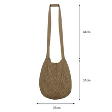 Load image into Gallery viewer, Wool Knitted Shoulder Shopping Bag for Women Vintage Cotton Cloth Girls Tote Shopper Bag Large Female Handbag Crochet Bag