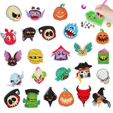 Load image into Gallery viewer, Halloween Diamond Painting Kit For Kids Adult Beginners Cartoon Witch Ghost Pumpkin Cat Halloween Gem Stickers DIY Craft