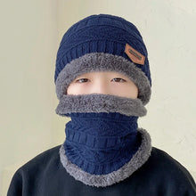 Load image into Gallery viewer, Kids Warm Knitted Hat Scarf Set Children Autumn Winter Hat Soft Knitted Cap Bonnet Infant Kids Hat For Boys Girls