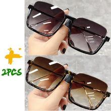Load image into Gallery viewer, Sunglasses Women Oversize Travel Luxury Brand Design New Drive Semi-Rimless Square Frame Vintage Sun Glasses Ladies Men Unisex