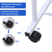 Load image into Gallery viewer, Heavy Duty Clothes Rack Garment Rail Rolling Stand Two Top Rod & Lower Storage