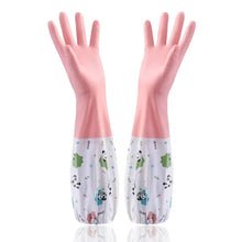 Load image into Gallery viewer, Women's Kitchen Gloves - Durable, Extended Waterproof Rubber Gloves for Dishwashing, Cleaning, Laundry & Household Chores - Comf