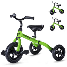 Load image into Gallery viewer, Toddlers Tricycle for 2/3/4/5 Years Old Boy&Girl with Detachable Pedal And Training Wheel Baby Balance Riding Bike Birthday Gift
