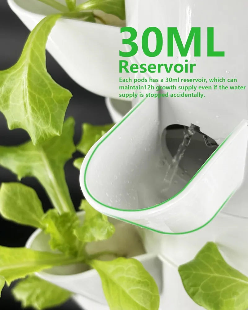 Hydroponic Growing System 6 Layers 3 Plant Sites 18 Holes , Home Gardening System Kit for or Indoor Herbs, Fruits and Vegetables