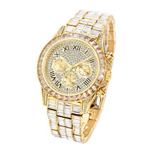 Load image into Gallery viewer, New Luxury Watches For Men High End Steel Bracelet Square Crystal Quartz Watch Hip Hop Chronograph Waterproof Man Clock Hot Sale
