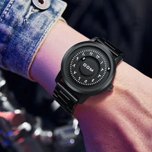 Load image into Gallery viewer, DOM 1769 Man Watch Creative Silver Stainless Steel Scrolling Beads Quartz Watches for Men Male Magnetic Force Life Waterproof