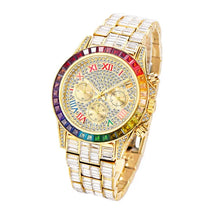 Load image into Gallery viewer, New Luxury Watches For Men High End Steel Bracelet Square Crystal Quartz Watch Hip Hop Chronograph Waterproof Man Clock Hot Sale