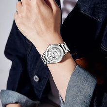 Load image into Gallery viewer, DOM 1769 Man Watch Creative Silver Stainless Steel Scrolling Beads Quartz Watches for Men Male Magnetic Force Life Waterproof