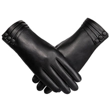 Load image into Gallery viewer, Women's Gloves Winter Outdoor Fashion Comfortable Warm Glove Plush Touch Screen Driving PU Leather Gloves