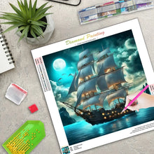 Load image into Gallery viewer, Sailboat Diamond Painting Kits Diy Crafts Rhinestone Of Picture Scenery Full Round Living Room Decoration Diamond Painting