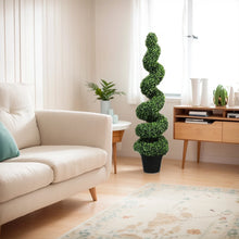 Load image into Gallery viewer, 39 Inch Artificial Boxwood Tower Topiary Spiral Artificial Plant Decorative Plant Faux Plant Outdoor for Indoor/Porch/Garden