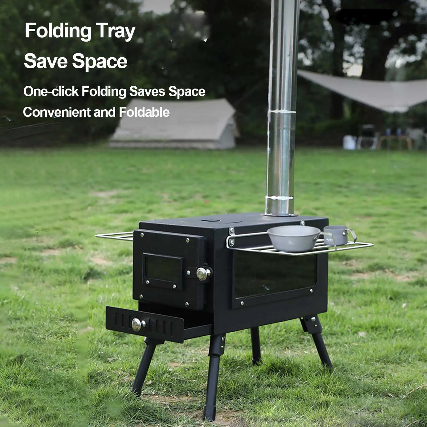 Outdoor Wood Stove Folding Stoves Fire Wood Heater For Winter Portable Barbecue Stove Grill For Camping Accessories