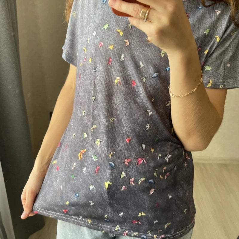 Women's Clothes 2025 Summer Shirts & Blouses Print Graphic T Shirts ropa barata de mujer con envíos gratis Top Mujer Regulai Fit