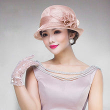Load image into Gallery viewer, FS Wedding Top Hats For Women Elegant Church Sun Protection Cap Ladies Purple Breathable Sunshade Formal Occasion Millinery