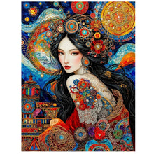 Load image into Gallery viewer, 5D Diamond Painting Art Bohemian Floral Woman Full Drill DIY Diamond Art Kits Mosaic Embroidery, Home Wall Decor Gift for Adults