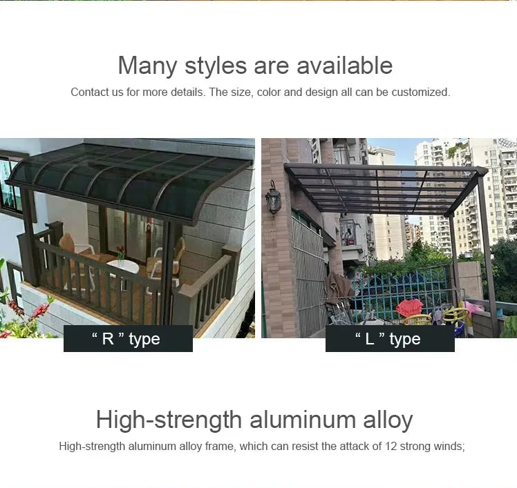 Pergola Sunroom Outdoor Roof Patio Covers Balcony Customized Waterproof Polycarbonate Aluminum Awning Canopy Gazebo Garden