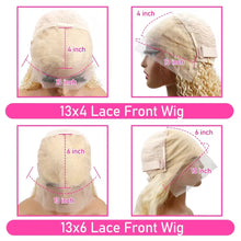 Load image into Gallery viewer, Honey Blonde Straight Bob Wigs Human Hair 13x4 13x6 HD Lace Frontal Wig 613 Colored Straight Short Human Hair Glueless Wig