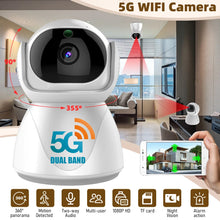 Load image into Gallery viewer, 5G Indoor Wifi Camera HD 360° dual-frequency Surveillance Security Camera Night Vision Auto Tracking Baby Monitoring Camera