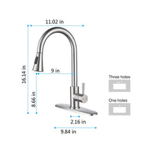 Load image into Gallery viewer, Kitchen Faucet with Pull Out Spraye Kitchen Faucet Single Handle Out Mixer Stream Sprayer Nozzle Stainless Steel Family
