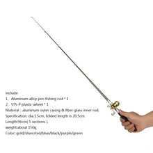 Load image into Gallery viewer, 20cm Portable Pocket Telescopic Mini Fishing Pole Pen Shape Folded Fishing Rod with Reel Wheel Portable Mini Fishing Rod