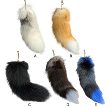 Load image into Gallery viewer, New Faux Fox Fur Tail Large Long Natural Fur Tail Keychain Pendant Huge Fluffy Cosplay Tail Cute Wolf Fox Tail Fur Car Keychain
