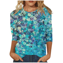 Load image into Gallery viewer, Women's Clothing T-shirt Fashion Casual Round Neck 3/4 Sleeve Loose Printed T-shirt Ladies Top Louse Beautiful Girls T-shirt