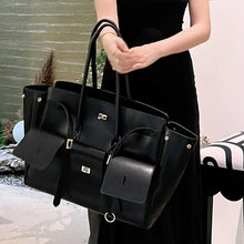 Load image into Gallery viewer, Luxury Genuine Leather Tote Bags for Women Large Capacity Travel Shoulder Bag Designer Handbags Ladies Shopping Purse