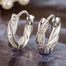 Load image into Gallery viewer, 925 sterling silver women's earrings earrings set with Zircon beautiful unique design charm jewelry wedding gift