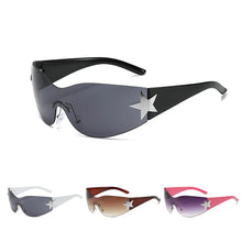 Load image into Gallery viewer, Fashion Sunglasses for Women Men Trendy Shield Wrap Around Sunglasses Oversized Fashion Frameless Sun Glasses