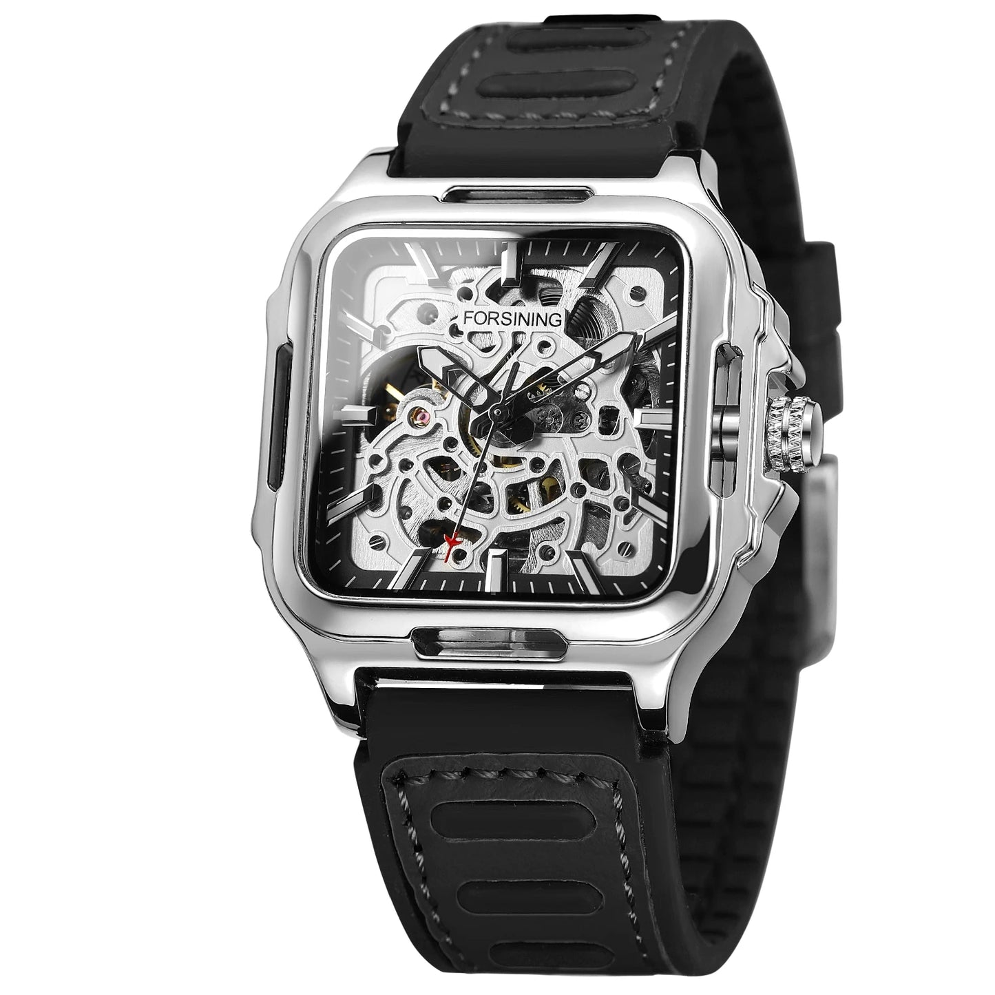 Men's Mechanical Automatic Watches for Men Luxury Top Brand Hollow Square Male Wristwatches Skeleton Waterproof Reloj Hombre