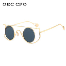Load image into Gallery viewer, OEC CPO New Vintage Round Sunglasses Men Small Frame Alloy Sun Glasses Female UV400 Driving Shades Steampunk Goggles Eyewear