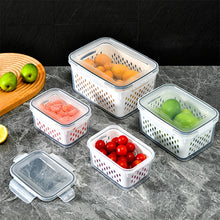 Load image into Gallery viewer, Refrigerator Storage Box Fridge Organizer Fresh Vegetable Fruit Boxes Drain Basket Storage Containers Pantry Kitchen Organizer