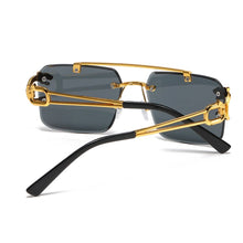 Load image into Gallery viewer, Fashion Rimless Square Double Bridge Sun Glasses Vintage Women Men Sunglasses UV400