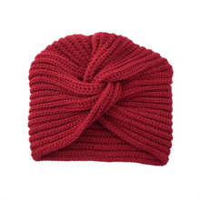 Load image into Gallery viewer, Women's Knitted Turban Hat Bohemia Cashmere Cross Wrap Head Lndian Wool Bonnet Turbante Cap