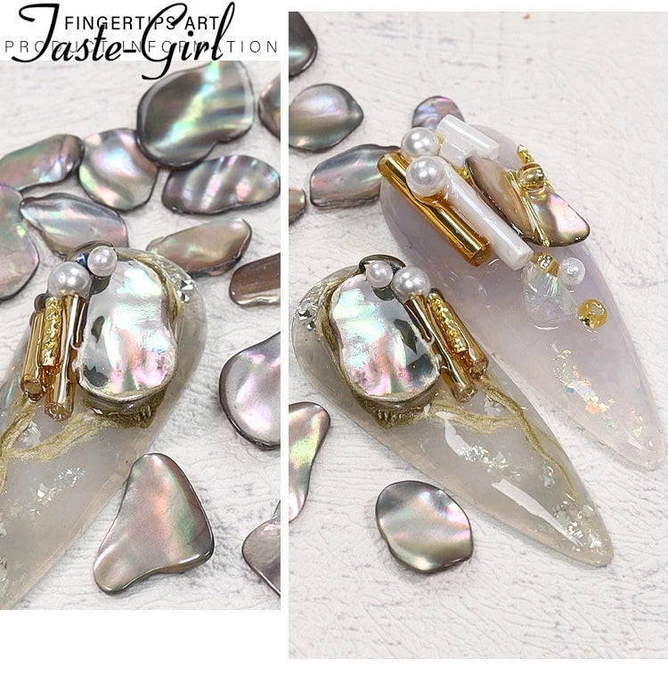 1 Pot Nails Abalone Shell Fragments Texture Natural Sea Shell 3d Charm Nail Art Decoration Slice DIY Beauty Salon Tools new