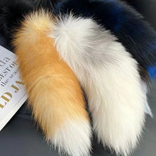 Load image into Gallery viewer, New Faux Fox Fur Tail Large Long Natural Fur Tail Keychain Pendant Huge Fluffy Cosplay Tail Cute Wolf Fox Tail Fur Car Keychain