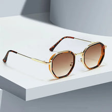 Load image into Gallery viewer, 2025 New Vintage Sunglasses for Women Modern Fashionable Octagonal Glasses with Black Lenses Golden Edging Sun Glasses UV400