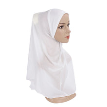 Load image into Gallery viewer, H120 Teenage girls plain hijab hats muslim scarf islamic headscarf hat amira pull on headwrap beautiful 10 years girl scarf