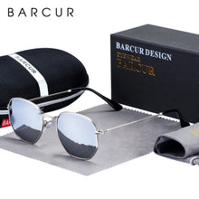Load image into Gallery viewer, BARCUR Classic Retro Reflective Sunglasses Man Hexagon Sunglasses Metal Frame Eyewear Sun Glasses With Box Oculos De Sol gafas