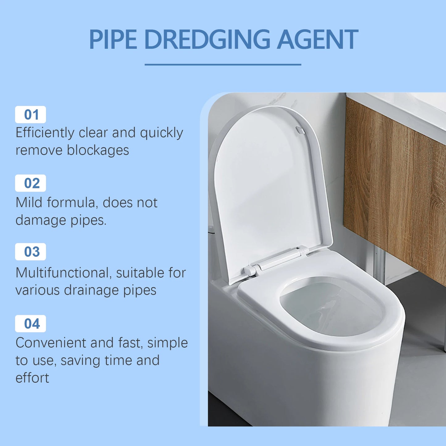 150g Pipe cleaning detergent Kitchen toilet drain unclogging agent unclogging drain pipe cleaning and decontamination