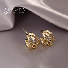 Load image into Gallery viewer, 2025 New European and American Simple Metal Arc Earrings Are Small Accessories For Woman‘s Korean Fashion Jewelry Girls Students