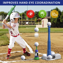 Load image into Gallery viewer, 2 in 1 T Ball Sets for Kids 3-6+, with Automatic Pitching Machine/Adjustable Batting Bat & Stand,Baseball Toys for Boys Girls