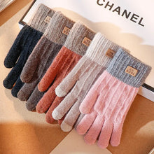Load image into Gallery viewer, Women Men Warm Winter Touch Screen Gloves Stretch Knit Mittens Wool Full Finger Guantes Female Crochet Glove
