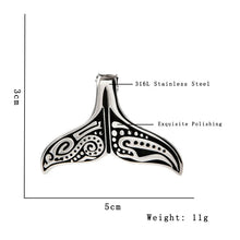 Load image into Gallery viewer, Lovely Stainless Steel Whale Tail Pendant Chain Necklace for Men or Women Punk Rock Biker Rider Jewelry Best Gift for Christmas