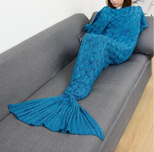 Load image into Gallery viewer, Mermaid Blanket Mystical Crypted Blankets Soft Knitting Fish Tail Blanket Costume Birthday Gifts For Girls